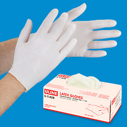 USC S-11428M ULINE INDUSTRIAL LATEX GLOVES - POWDER-F