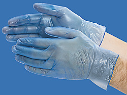 USC S-15390BLU-X VINYL FOOD SERVICE GLOVES - POWDERED, 5 