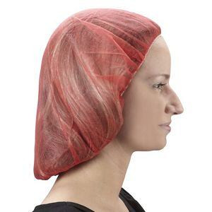 USC S-7024R POLYPROPYLENE BOUFFANT CAPS - 21", RED
