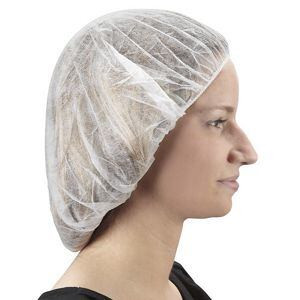 USC S-7024W POLYPROPYLENE BOUFFANT CAPS - 21", WHITE