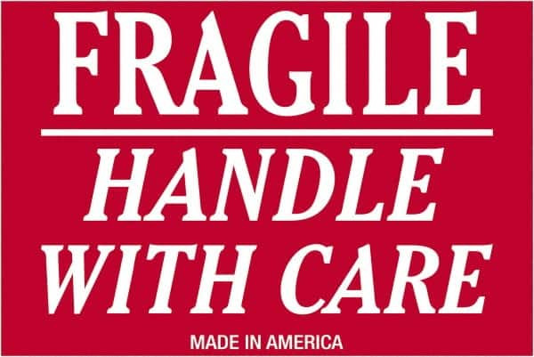 TAPE LOGIC DL1052 2" X 3" - "FRAGILE - HANDLE WITH CARE" L