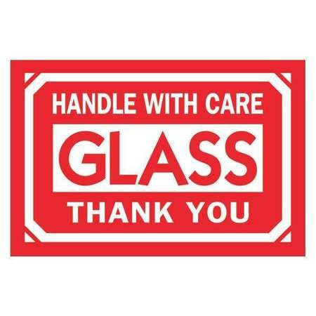 TAPE LOGIC DL1062 2" X 3" - "GLASS - HANDLE WITH CARE - TH