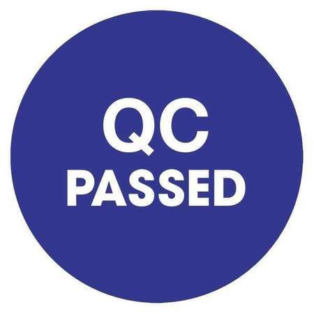 TAPE LOGIC DL1259 2" CIRCLE - "QC PASSED" BLUE LABELS