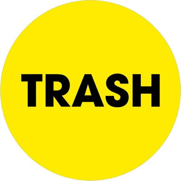 TAPE LOGIC DL1275 2" CIRCLE - "TRASH" FLUORESCENT YELLOW L