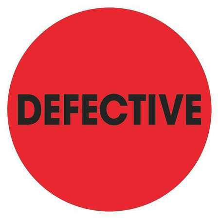 TAPE LOGIC DL1279 2" CIRCLE - "DEFECTIVE" FLUORESCENT RED 