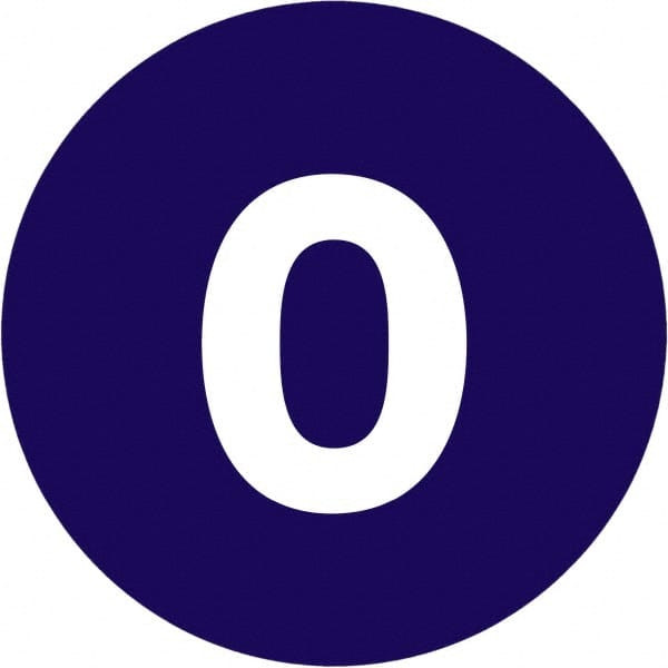 TAPE LOGIC DL6750 1" CIRCLE - "0" (DARK BLUE) NUMBER LABEL