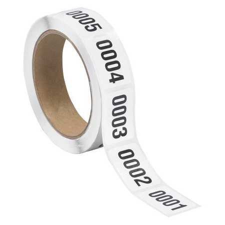 TAPE LOGIC DL1241 1" X 1 1/2" (0001-0500) CONSECUTIVE NUMB