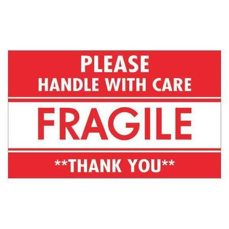 TAPE LOGIC SCL536 3" X 5" - "FRAGILE - HANDLE WITH CARE" L