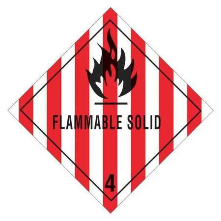 TAPE LOGIC DL5130 4" X 4" - "FLAMMABLE SOLID - 4" LABELS