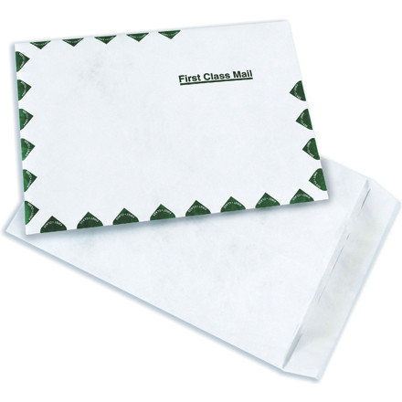 QUALITY PARK TYF0609WH ENVELOPES,6"X9" WHITE FLAT TYVEK