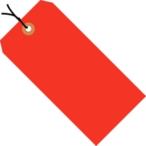 BOX PARTNERS G12032C SHIPPING TAGS, 3 3/4" X 1 7/8", RED