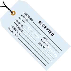 BOX PARTNERS G20013 INSPECTION TAGS, 4 3/4" X 2 3/8", BLUE