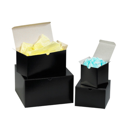 BOX PARTNERS GB444BK GIFT BOX, 4" X 4" X 4", BLACK