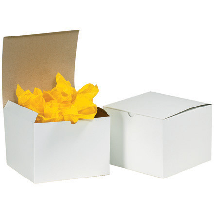 BOX PARTNERS GB888 GIFT BOX, 8" X 8" X 8 1/2", WHITE