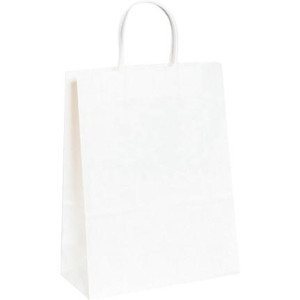 BOX PARTNERS BGS104W SHOPPING BAGS, 10" X 5" X 13", WHITE