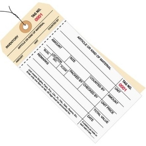 BOX PARTNERS G19063 INVENTORY TAGS, 6 1/4" X 3 1/8",500/CASE