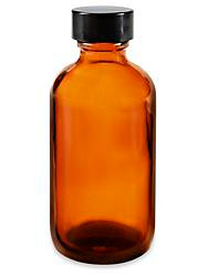 USC S-20889 BOSTON ROUND GLASS BOTTLES - 2 OZ, AMBER