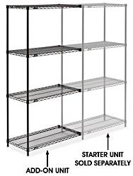 USC H-1748-72A BLACK WIRE SHELVING ADD-ON UNIT - 36 X 1