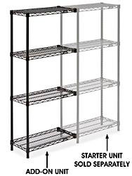 USC H-2420-54A BLACK WIRE SHELVING ADD-ON UNIT - 24 X 1