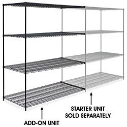 USC H-2428-86A BLACK WIRE SHELVING ADD-ON UNIT - 72 X 3