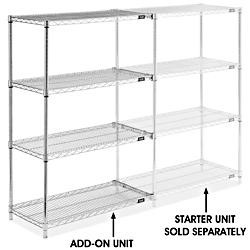 USC H-2940-54A CHROME WIRE SHELVING ADD-ON UNIT - 36 X 