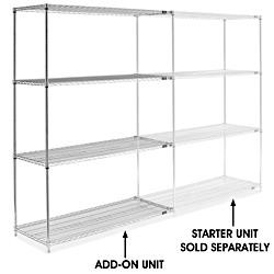 USC H-2947-86A CHROME WIRE SHELVING ADD-ON UNIT - 60 X 