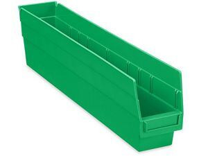 USC S-23365G PLASTIC SHELF BINS - 4 X 24 X 6", GREEN