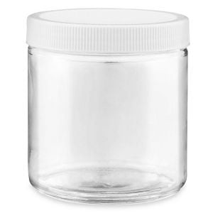 USC S-17984P-W STRAIGHT-SIDED GLASS JARS - 16 OZ, WHITE
