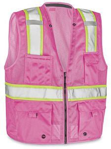 USC S-22908P-L COLORED HI-VIS SAFETY VEST - PINK, L/XL
