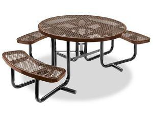 USC H-2672BR ADA METAL PICNIC TABLE - 46" ROUND, BROW