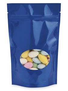 USC S-22242BLU GLOSSY STAND-UP BARRIER POUCHES WITH WIN