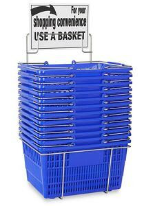 USC H-7875BLU HAND-HELD SHOPPING BASKETS WITH RACK - B