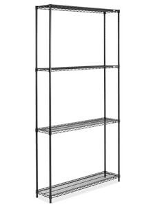 USC H-2422-96 BLACK WIRE SHELVING UNIT - 48 X 12 X 96"