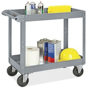 USC H-591GR STEEL PUSH CART - 34 X 16 X 32", GRAY
