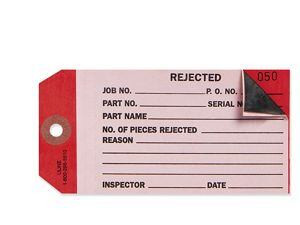 USC S-7222PLAIN 2-PART INSPECTION TAGS - "REJECTED", PLA