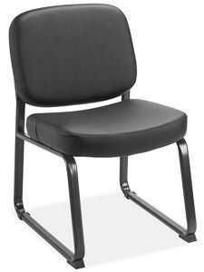 USC H-7821 VINYL SLED BASE CHAIR - BLACK