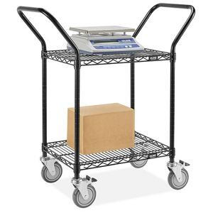 USC H-6785 BLACK HEAVY-DUTY WIRE CART - 36 X 18 X 4