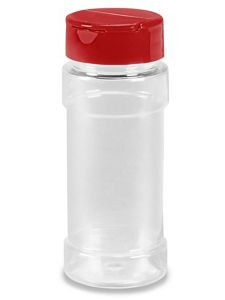 USC S-22045R PLASTIC SPICE JARS - 2 OZ, RED CAP