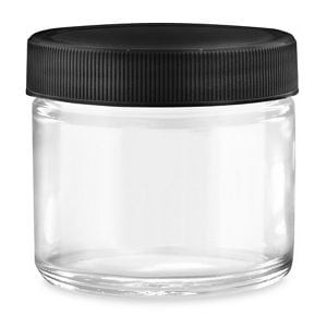 USC S-15846P-BL STRAIGHT-SIDED GLASS JARS - 2 OZ, BLACK 