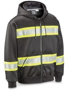 USC S-23050-M BLACK HI-VIS FULL-ZIP HOODIE - MEDIUM