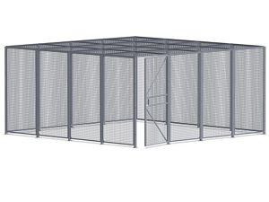 USC H-8299-4 WIRE SECURITY ROOM WITH ROOF - 16 X 16 X