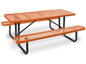 USC H-2128O METAL PICNIC TABLE - 6' RECTANGLE, ORANG