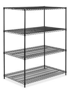 USC H-6748-63 BLACK WIRE SHELVING UNIT - 48 X 30 X 63"