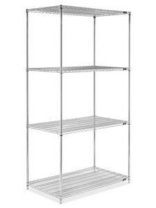 USC H-6760-96 CHROME WIRE SHELVING UNIT - 48 X 30 X 96