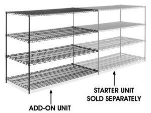 USC H-6750-54A BLACK WIRE SHELVING ADD-ON UNIT - 72 X 3