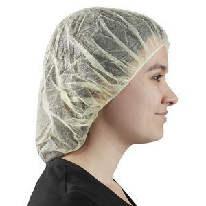 USC S-9891Y POLYPROPYLENE BOUFFANT CAPS - 18", YELLO