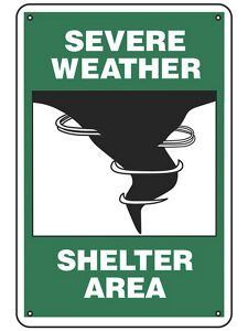 USC S-21755A "SEVERE WEATHER SHELTER AREA" SIGN - ALU