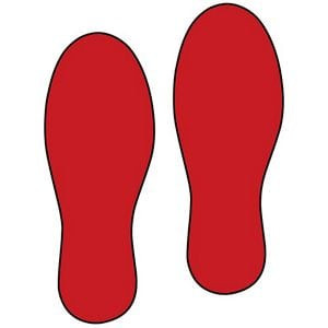 USC S-24192 WAREHOUSE FLOOR SIGN - RED FOOTPRINTS