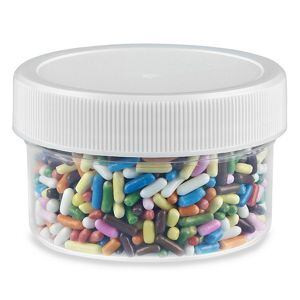 USC S-14487B-W CLEAR ROUND WIDE-MOUTH PLASTIC JARS BULK