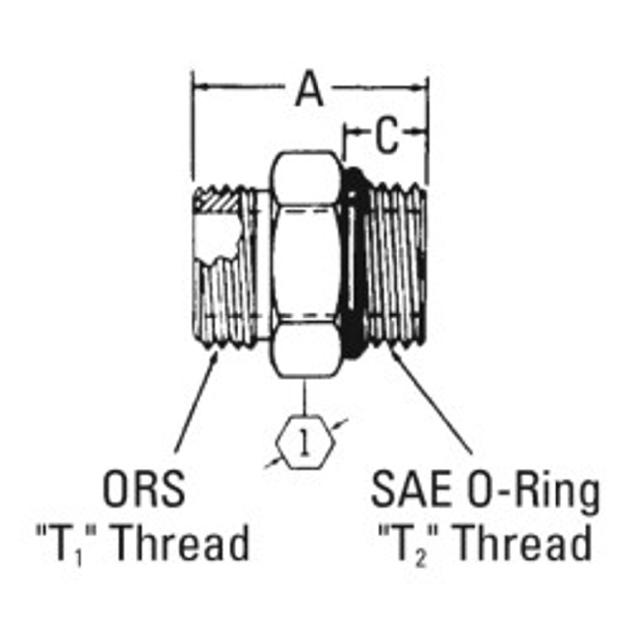 WEATHERHEAD FF1852T1008S ORS ADAPTER